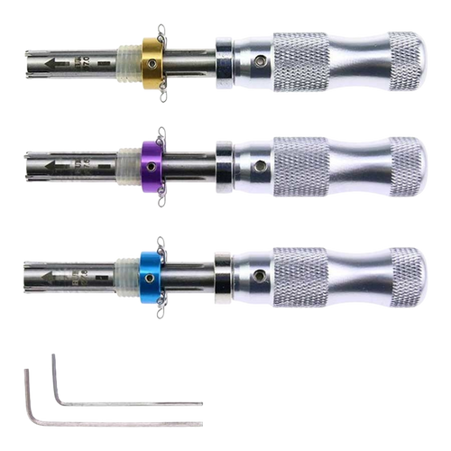 HUK ganzúa tubular de 7 pines (set de 3 unidades: 7,0 mm, 7,5 mm, 7,8 mm)