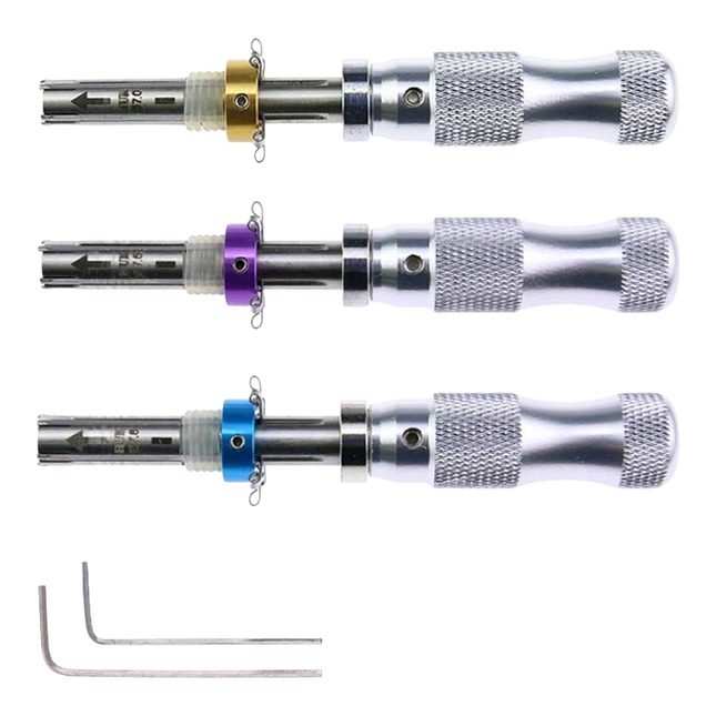 HUK ganzúa tubular de 7 pines (set de 3 unidades: 7,0 mm, 7,5 mm, 7,8 mm)