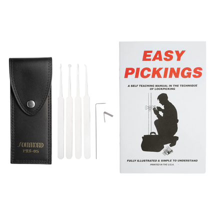 Juego de Ganzúas para Principiantes (5 piezas) con libro "Easy Pickings" gratis